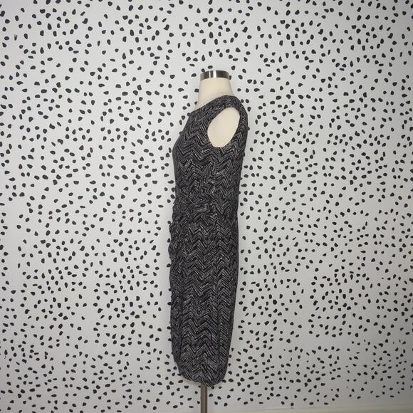 Chaps Black Chevron Print Sleeveless Sheath Dress - Picture 4 of 9